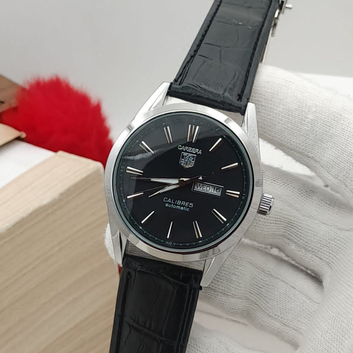 Carrera Calibre 5 - Luxury Swiss Watch With Leather Strap Mens Watch Wrist Watch | Best Quality Men Watch | Best Quality Analog Watch For Men - Without Box