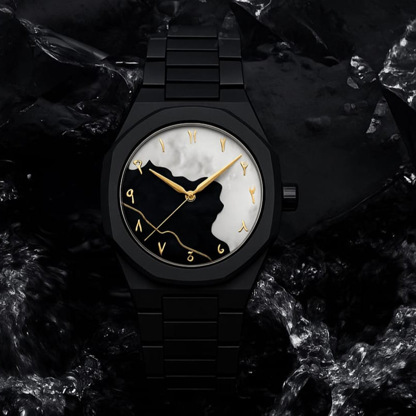 Black Aura Watch Elegant Design Durable Build Comfortable Strap Clear Display Perfect For Daily Wear And Special Occasions